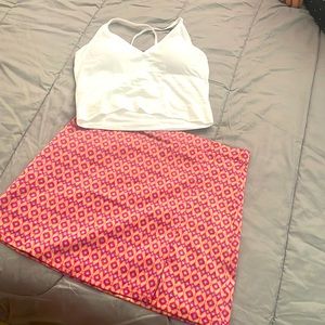 Set of top and short skirt